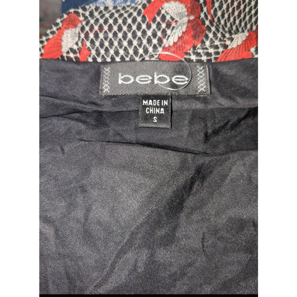 Small Bebe 100% silk cowl neck halter butterfly women's blouse #21 - Picture 4 of 6